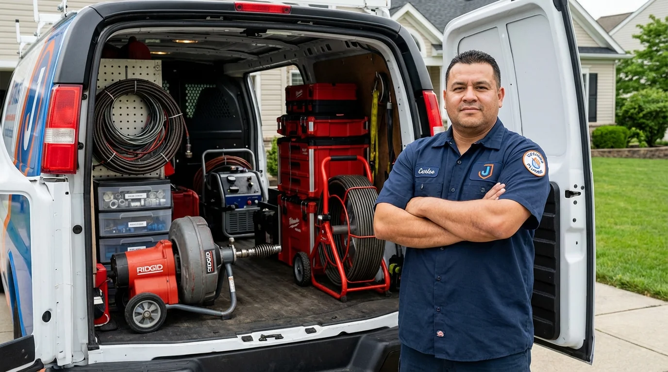 Professional drain cleaning equipment and Johns Plumbing LLC plumber in Los Angeles