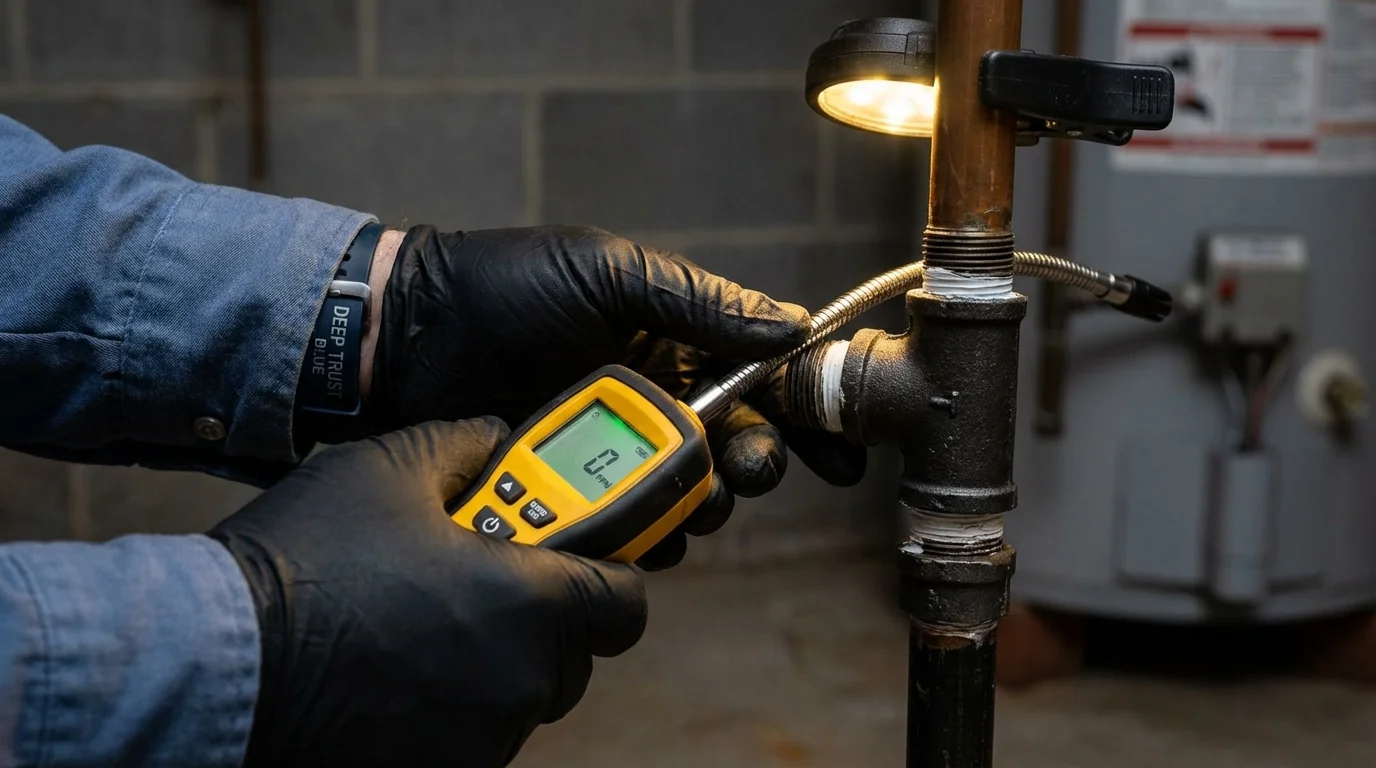 Gas leak detection with electronic sniffer by Johns Plumbing LLC in Los Angeles