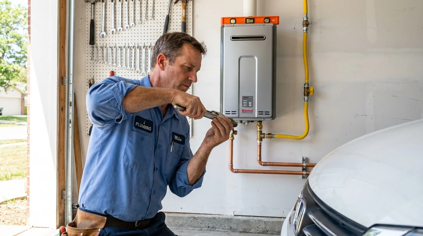 Tankless water heater installation by a Johns Plumbing LLC plumber in Los Angeles